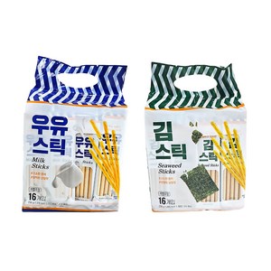 밀크스틱과자 우유맛 김스틱 2종, 256g, 1개