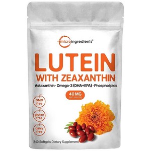 Mico Ingedients 루테인 제아잔틴 40mg 소프트젤 240정 Lutein & Zeaxanthin 40mg, 1개