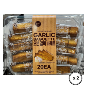 두 번 구워 더욱 바삭한 오븐갈릭바게트(30gx20), 600g, 2개