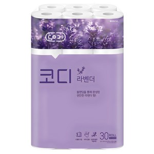 코디 라벤더 3겹 롤화장지 30m, 30개입, 1개