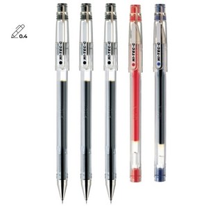 PILOT 하이테크-C 0.4mm 5개 파일롯트 HI-TEC-C 젤 잉크 볼펜, 혼합5개(블랙3레드1블루1), 1개