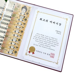 부모님 상장 용돈선물 어버이날 생일선물 어머니 아버지 감사장 YOUR LUCK 상장케이스, 1개, 최고의 어머니상