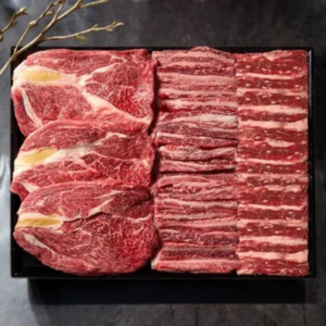 한우선물세트 1++ 소고기 구이용 1kg (갈비살+등심+차돌+차돌), 1세트