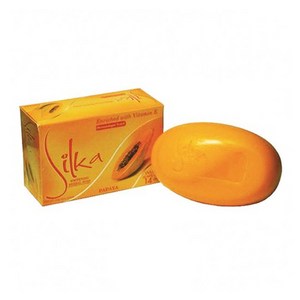 Silka Papaya Soap 실카 파파야 비누 [오렌지], 135g, 1개