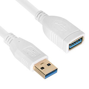 [강원전자] [AM-AF] USB-A 3.0 to USB-A 3.0 M/F 연장케이블 NETmate NM-UF303Z [화이트/0.3m], 1개