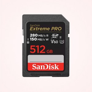 샌디스크 SD카드 익스트림 프로 V60 SDXEP 카메라 네비 디카 캐논 메모리, 512GB, 1개