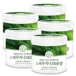 푸른들판 스피루리나 100% 분말 가루 스피룰리나 파우더, 170g, 5개