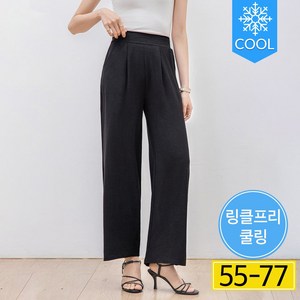 [여름원단/쿨링팬츠] 에이플심플 여성 와이드 일자팬츠 여름 찰랑바지 블랙