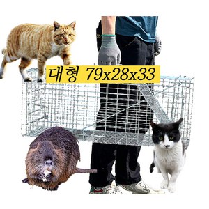 해피썬 고양이 포획틀 중형 대형 특대 덫 트랩 족제비 통덫, 대형(79x28x33), 1개