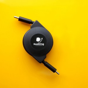 Reelking 자동감김 CtoC 초고속 C타입 60W PD 릴케이블 데이터전송, 2m, 블랙, 1개