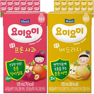 매일 요미요미 튼튼음료 배도라지 12+프룬사과 12 (총24팩), 125ml, 24개