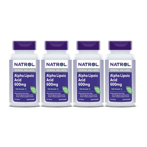 Natol 미국직배송 나트롤 알파리포산 600mg 칼슘 100mg 45 타블렛 정품, 45정, 4개