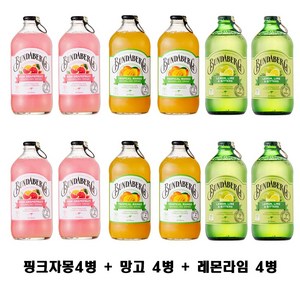 분다버그 레몬라임4 자몽4 망고4, 12개, 375ml