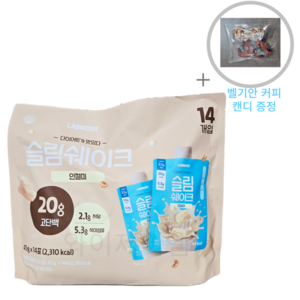 랩노쉬 슬림쉐이크 인절미 45GX14팩 + 벨기안커피캔디증정, 45g, 1세트