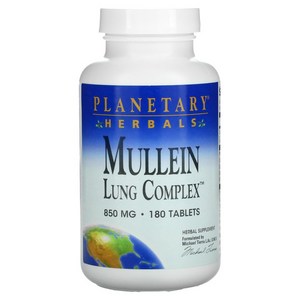 PLANETARY HERBALS Mullein Lung 컴플렉스 850mg 180타블렛, 180개, 1개, 180정