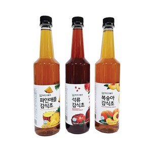 자연과발효 3년숙성 자연발효 복숭아 파인애플 석류 감식초 750ml 3병 복숭아+파인애플+석류 하나씩, 1세트