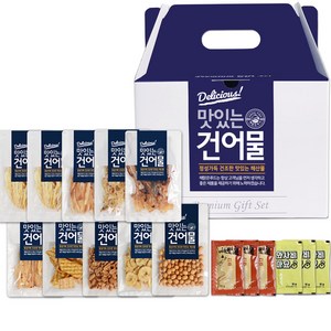 해맑은푸드 맛있는 건어물 10P+소스6P 캠핑 피크닉 모듬안주 세트, 1세트, 410g