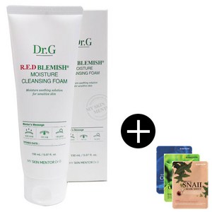 D.G 닥터지 레드 블레미쉬 모이스처 클렌징 폼 150ml x 2개+ 마스크팩(랜덤) 2개, 1세트