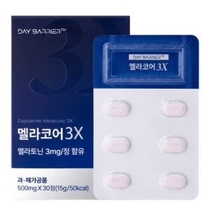 데이배리어 멜라코어 3X 멜라토닉 3mg 테아, 1박스, 30정