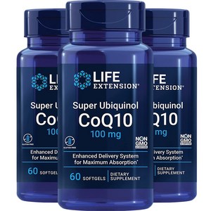 라이프익스텐션 슈퍼 유비퀴놀 CoQ10 100mg 소프트젤, 3개, 60정