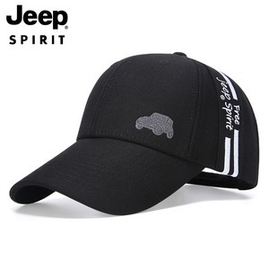 JEEP SPIRIT 스포츠 캐주얼 야구 모자 CA0386, 블랙, 1개