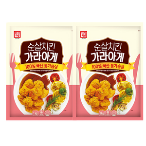 한성기업 순살치킨 가라아게 100% 국산 통가슴살 1kg x2개, 2개