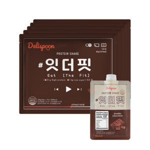 델리스푼 단백질 쉐이크 잇더핏 5주플랜 (더블초코맛 35개입), 280g, 5개