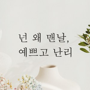 모노먼트 한글 감성 레터링 스티커 - 넌 왜 맨날 예쁘고 난리, 검정