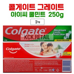 콜게이트 아이씨 쿨민트 치약, 250g, 3개