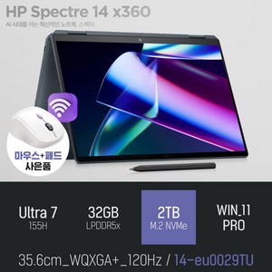 HP 스펙터 x360 14-eu0029TU [사은품증정], WIN11 Po, 32GB, 2TB, 블루