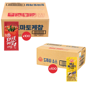 오뚜기 토마토케찹 1회용 허니머스타드 드레싱 1회용, 100개, 21g