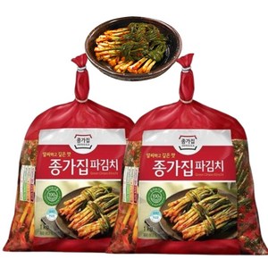 종가집 매콤아삭 매콤달콤 파김치 쪽파김치 정성가득 국산양념 남녀노소 다 좋아하는김치 아이스포장, 2개, 1kg