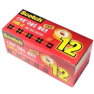 3M 스카치 550R 다용도 테이프 리필 12mm x 30m, 12개