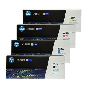 HP 정품토너 658A W2000A W2001A W2002A W2003A 레이저젯 엔터프라이즈 M751 dn n d 색상선택, 노랑(W2002A), 1개