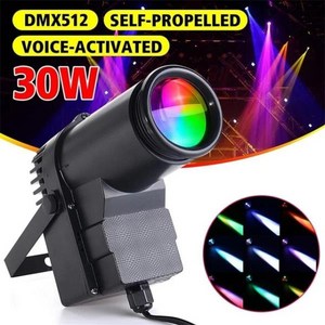 LED 무대 디스코 조명 DMX512 음성 제어 360 회전 스트로브 램프 스포트라이트 RGB 크리스마스 선물 쇼 30W, [02] AU plug, 1개