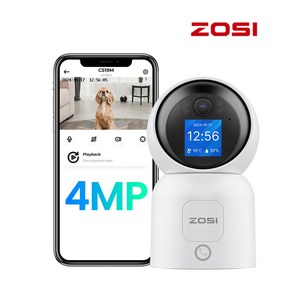 ZOSI WiFi 카메라 400만화소 고화질 360도 무선 감시카메라 실내용 스마트 WiFi CCTV 양방향 영상통화, C519M