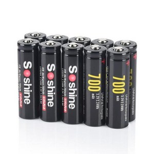 SOSHINE AA 14500 PO4 배터리 3.2V 700MAH 충전식 무선 마우스 전기 장난감 핸드전등 시간 회, 03 700mah battey 10pc, 10개