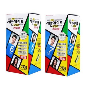 [1+1] 세븐에이트 무향료 칼라크림 전문업소용 대용량 240g 새치염색약, 4호(자연스런 밤색), 1개