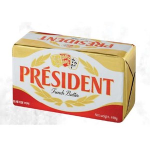 프레지덩 버터 400g 냉동 무염 발효버터 PRESIDENT UNSALTED BUTTER 400g [아이스포장무료], 4개