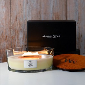우드윅 일립스 캔들 + 캔들라이터 + 쇼핑백 세트, 세이지우드 & 씨그라스, 453.6g, 1세트