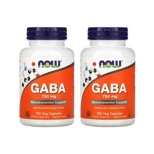 나우푸드 Now Foods 가바 GABA 750mg 베지 캡슐 100정, 2개