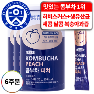 연세생활건강 RKR 진짜 맛있는 17종 유산균 혼합 콤부차 피치복숭아, 5g, 14개입, 3개, 5g