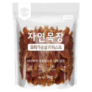 자연목장 오리가슴살 트위스트, 1개, 1kg, 오리