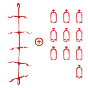 가정용 곶감건조걸이+핀 세트 곶감말리기, 레드, 10세트, 걸이1개+핀10개