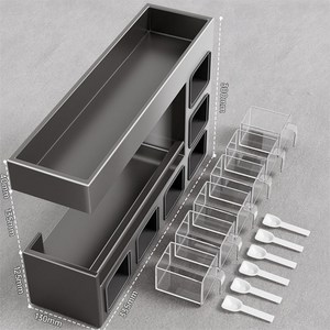 POMTOR 주방 벽걸이 다용도 수납 양념대 주방 선반, D, 1개