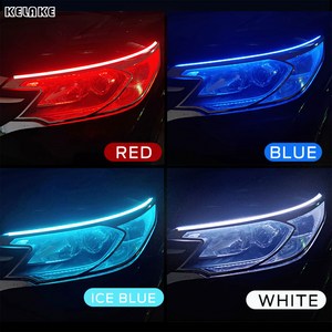 KELAKE 실리콘 면발광 무빙 LED바 아이라인 시그널등 led 주간주행등 2개 1세트 12V, Blue to Yellow 45cm