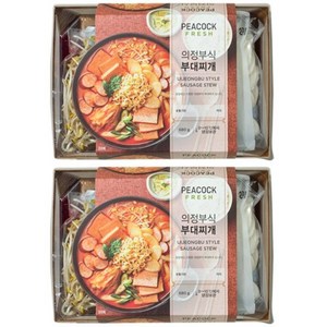 peacock 의정부식 부대찌개 밀키트 냉장, 700g, 2개