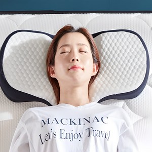 요거꾹 고밀도 3D 메모리폼 경추 베개 목보호, 1개, 화이트+네이비