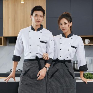 조리사복 7부 식당 제과 제빵 요리사 쉐프복 위생복 상의+앞치마 Cook's clothes