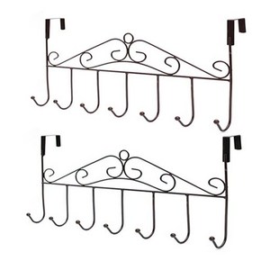 엔틱스타일 도어훅 옷걸이 7구 5구 방문옷걸이 1+1, 도어훅블랙5구, 2개